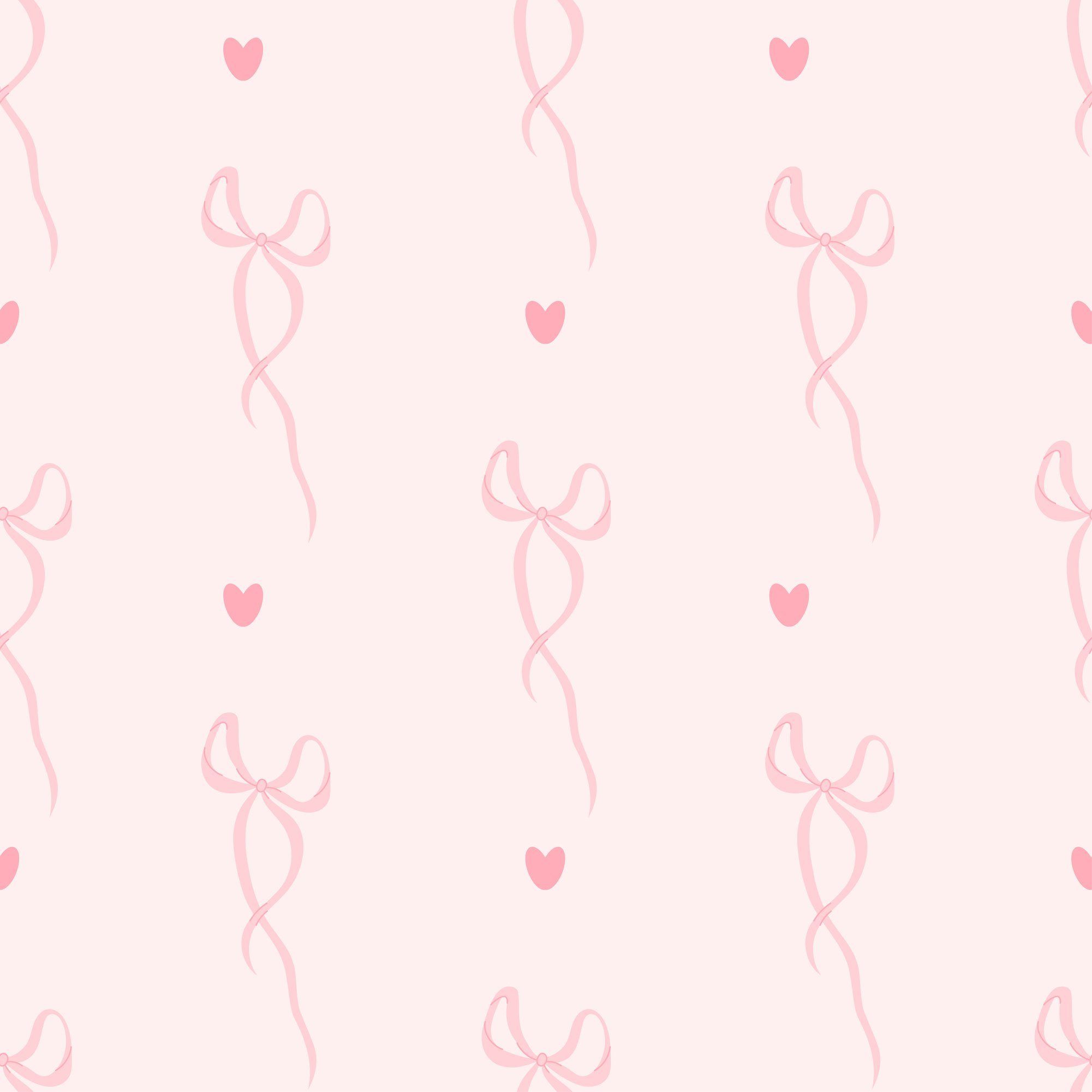 Coquette seamless pattern pink ribbon bow