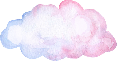 Cloud Pink Blue Watercolor